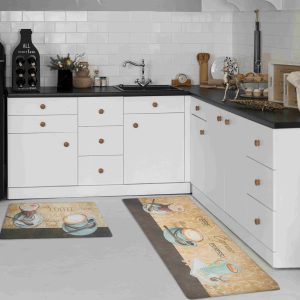 KITCHEN MATS Cushioned Anti Fatigue 2 PC Set Design K8 KITCHEN MATS Cushioned Anti Fatigue 2 PC Set Design K8